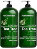 New York Biology Tea Tree Shampoo 16.9 Fl Oz Pack of 2 - Hydrating, Sulfate-Free Hair Care for Men & Women