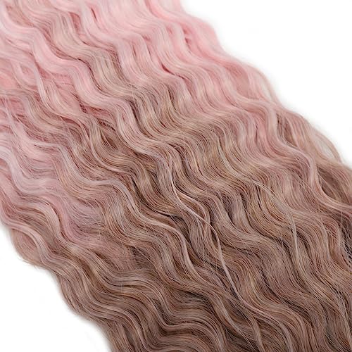 Ocean Wave Crochet Hair Extensions 30 Inch 3 Packs Blond Pink White