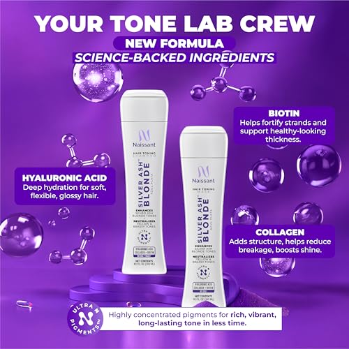 Blue Toning Shampoo & Hair Mask Set for Silver Blonde Hair - Neutralizes Brassy Tones