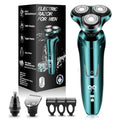 Hands -Free Waterproof Cordless Men’s Electric Shaver with Floating Heads & Trimmer