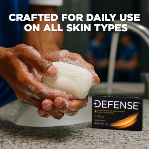 Defense Soap Citrus Bar 3PK - Natural All-Natural Body Wash with Tea Tree & Eucalyptus, 4.2 oz Each - Variation: Citrus / 4.2 Ounce Pack of 3