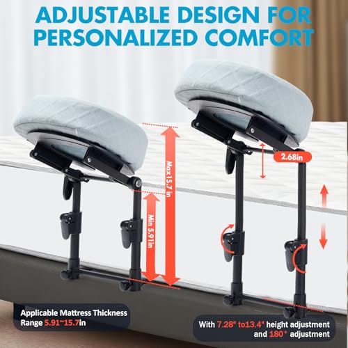 Massage Headrest for Bed with Washable Pillowcase - Light Blue, Adjustable Post-Surgery Face Cushion