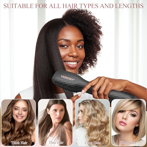 VIGNONY Black 4-in-1 Hair Dryer Brush & Styler 1200W Ionic Ceramic Tourmaline