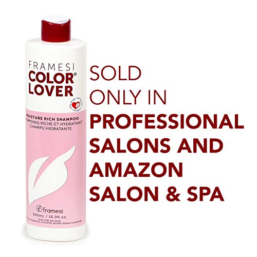 Framesi Color Lover Moisture Rich Shampoo, Sulfate Free Shampoo with Quinoa and Aloe Vera, Color Treated Hair
