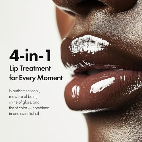 Blanc Essential Lip Oil - 50HR Moisturizing, Hydrating & Color Changing Korean Tinted Lip Oil Gloss Makeup with 6 Plant Extracts - Lightweight, Non-Sticky Finish 0.15 fl oz (#05 Blackberry)