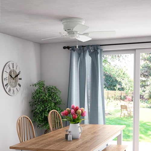 Hunter Low Profile IV Indoor Ceiling Fan - No Light, 42 Inch, Snow White - White