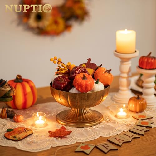 NUPTIO 5.4-inch Gold Compote Vase Set of 10 - Rustic Centerpieces for Weddings & Home Decor