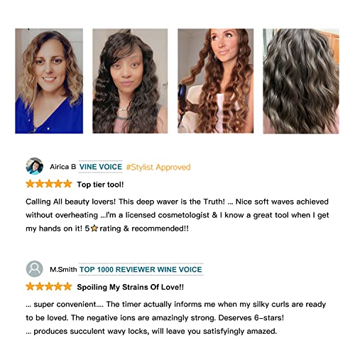 MIRACOMB Titanium Deep Waver Hair Crimper for Wavy & Curly Hair, Dual Voltage