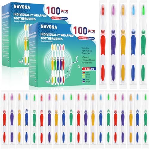 200 Pack Soft Bristle Disposable Kids Toothbrushes with Ergonomic Handles - Travel & Hotel Use (Variation of THIS listing: 1 Count Pack of 200)