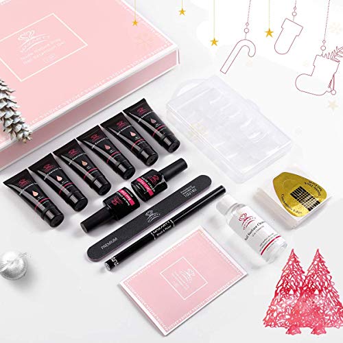 Makartt Nude Poly Nail Extension Gel 15ML with Nail Decorations Kit Bundle