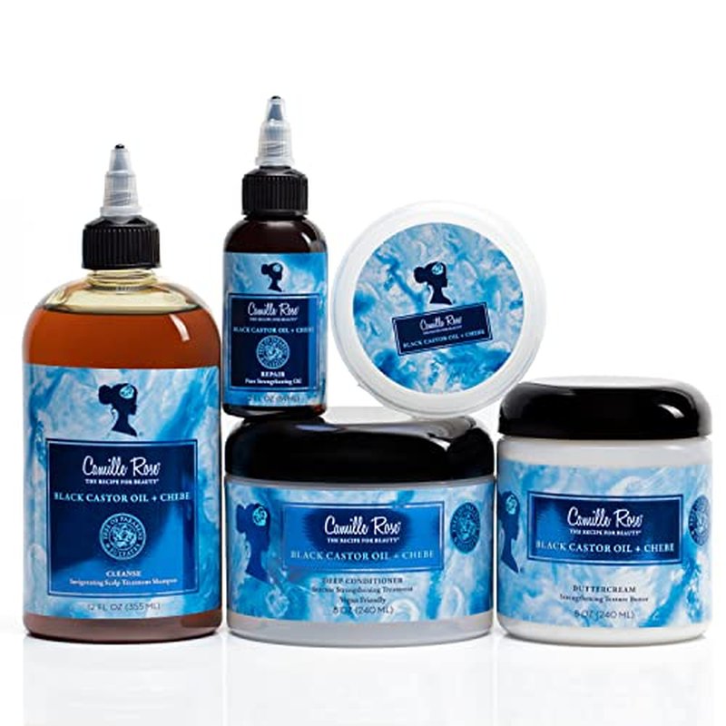 Camille Rose Black Castor Oil & Chebe Buttercream, Strengthening and Styling Butter to Restore Moisture for Thick, Textured Hair, 8 oz