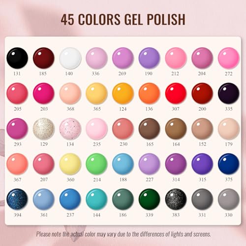 Phoenixy Gel Nail Polish Kit with UV Light - 64 Pcs All Seasons Manicure Set, Timeless Classic