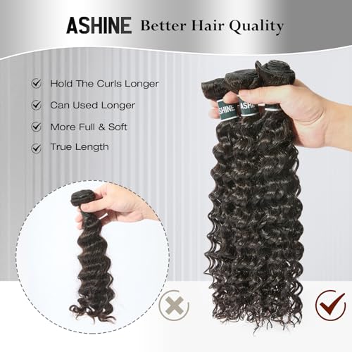 Deep Wave Human Hair Bundles - Unprocessed Cambodian 20 Inch Natural Black