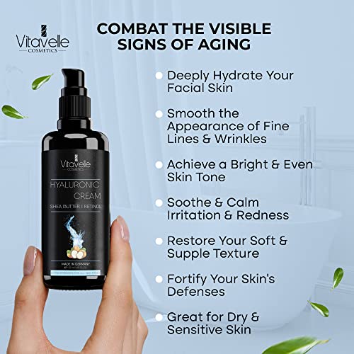 VITAVELLE Hyaluronic Acid Face Cream ? Daily Hydrating Moisturizer with Shea Butter for Soft & Smooth-Looking Skin (1.69 Fl Oz)