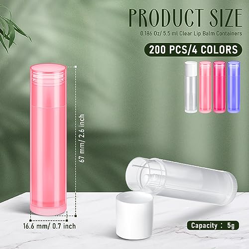 Multicolor 200 Pcs Empty Lip Balm Tubes for DIY Lipstick Making