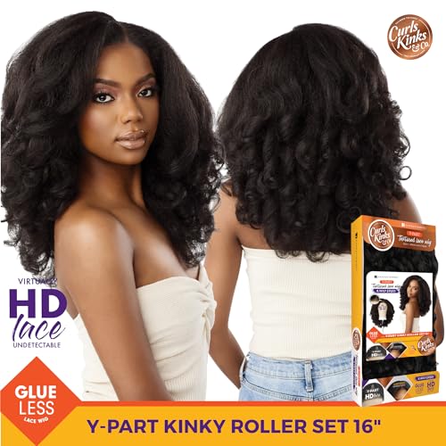 Kinky Edges Wig - 16 Inch Synthetic Kinky Roller Set Dark Brown - Sensationnel