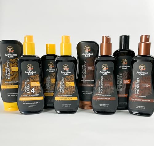 Australian Gold Dark Tanning Accelerator Lotion With Bronzer, 8 Ounce, New Package Same Formula