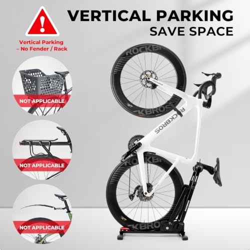 2-in-1 Foldable Bike Stand for 20-29 Inch Bikes - Vertical & Horizontal Storage