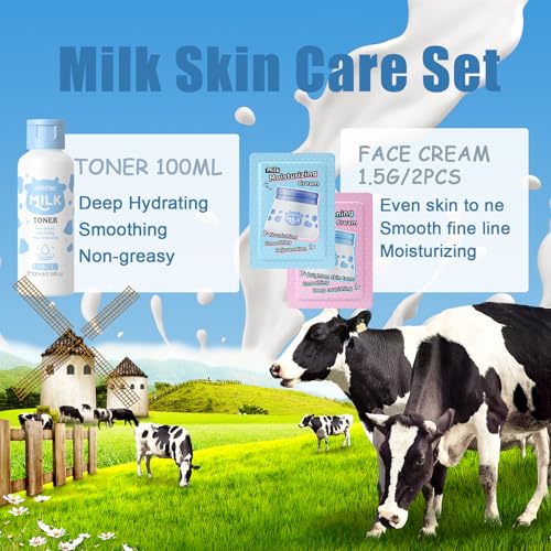 Kids Milk Skin Care Set for Teens Girls Ages 8-12 - Hydrating & Nourishing