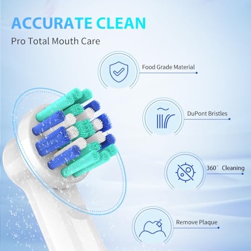8 Pack Replacement Electric Toothbrush Heads for Oral B Braun - Individually Packaged - Compatible with 7000, Pro 1000, 3000, 5000, 8000 Series - Variation of 8 Count Pack of 2