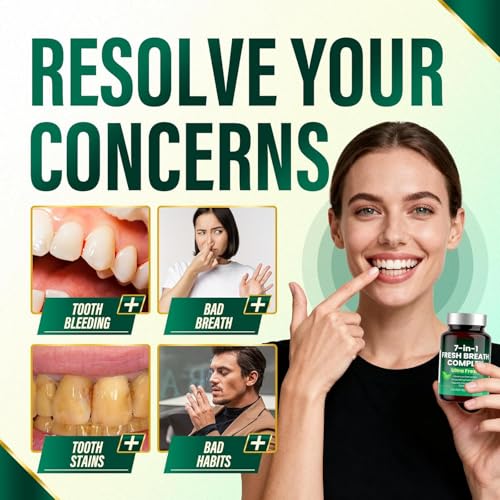 Hochornk Breath Freshener Capsules 7-in-1 Mint & Chlorophyll for Bad Breath - Variation 1