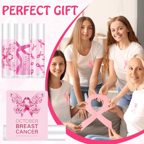 Pink Breast Cancer Awareness Lip Balm with Keychain - 18 Sets