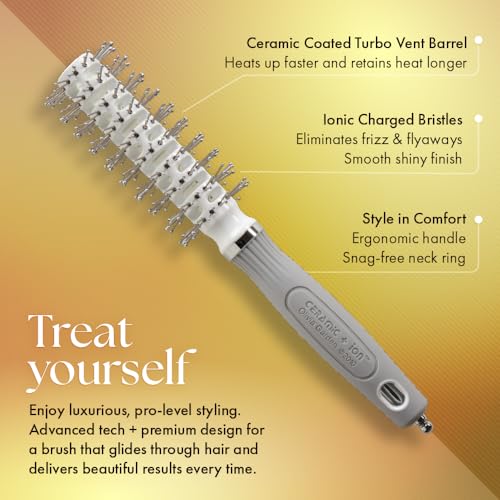 Olivia Garden Ceramic Ion Turbo Vent Pro Hair Brush 2 Inch Small
