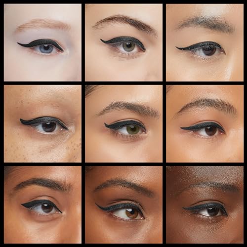 Skone Waterproof Liquid Eyeliner - Long Lasting & Smudge Proof - Insanely Intense Tattooed Eyeliner Pen with Felt Tip Applicator - Jet Black (0.07oz)