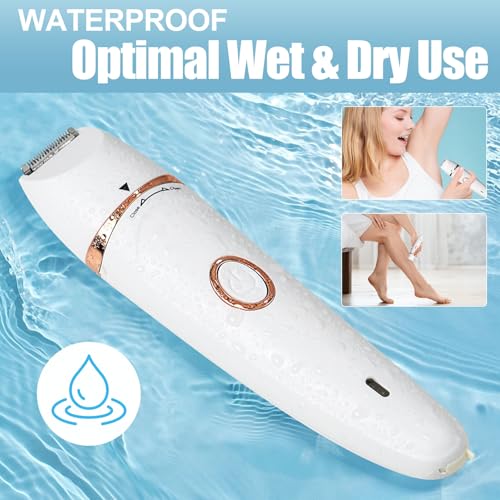 Facial Epilator for Women, Painless Electric Razors for Silk Skin, Portable Facial/Bikini Area/Underarm/arm/Leg Hair Removal Device - IPX7 Waterproof&Easy Cleaning, Ceramic Blade, Gifts for Her
