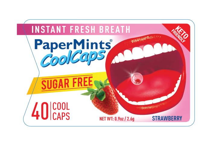 PaperMints CoolCaps - Sugar-Free Instant Fresh Breath Mints, 4 Pack (160 Capsules) for Halitosis & Dry Mouth Relief