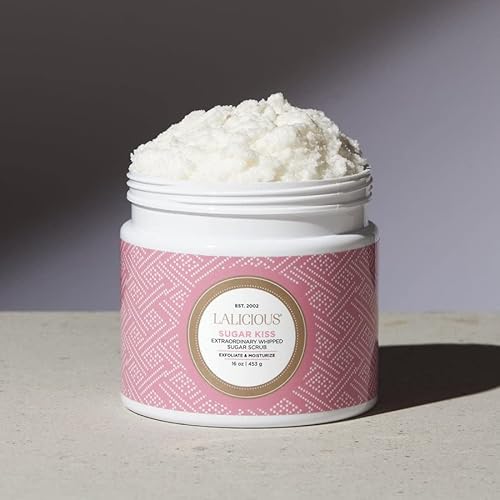 LALICIOUS Extraordinary Sugar Kiss Sugar Scrub for Body, Exfoliating Body Scrubs for Women, Moisturizing Body Exfoliator with Coconut Oil & Honey for Radiant Skin, Zero Greasy, No Parabens - 16oz