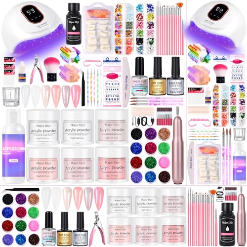 Colorful Acrylic Nail Kit Starter Set for Beginners with Nail Drill & Accessories