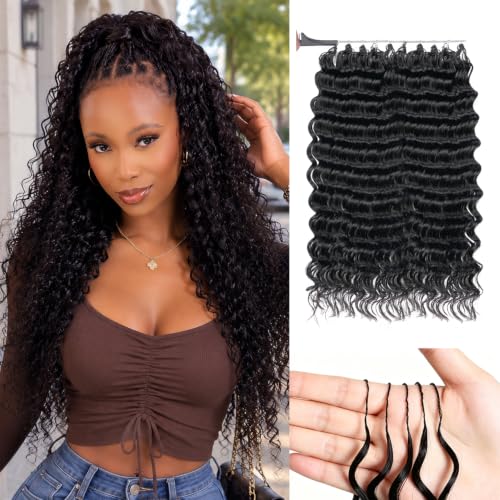 Human Hair Crochet Extensions 18 Inch Deep Wave Feather Crochet Hair - Variation of THIS listing