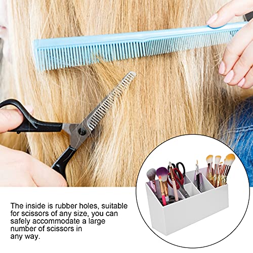 Dioche White Hairdressing Scissors Organizer Holder – 5-Grid Storage for Salon & Home