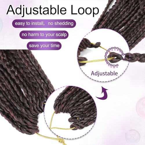14 Inch Bohemian Goddess Box Braids Crochet Hair with Curly Ends - 8 Pack, T1B/BUG Variation