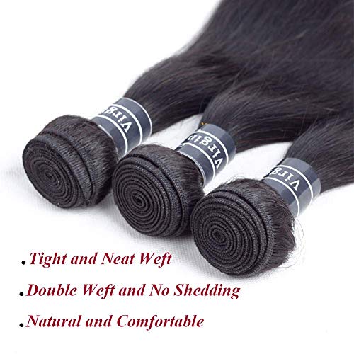 Amella Brazilian Virgin Hair Straight Bundle 10 Inch 95g Natural Black Human Hair Weave