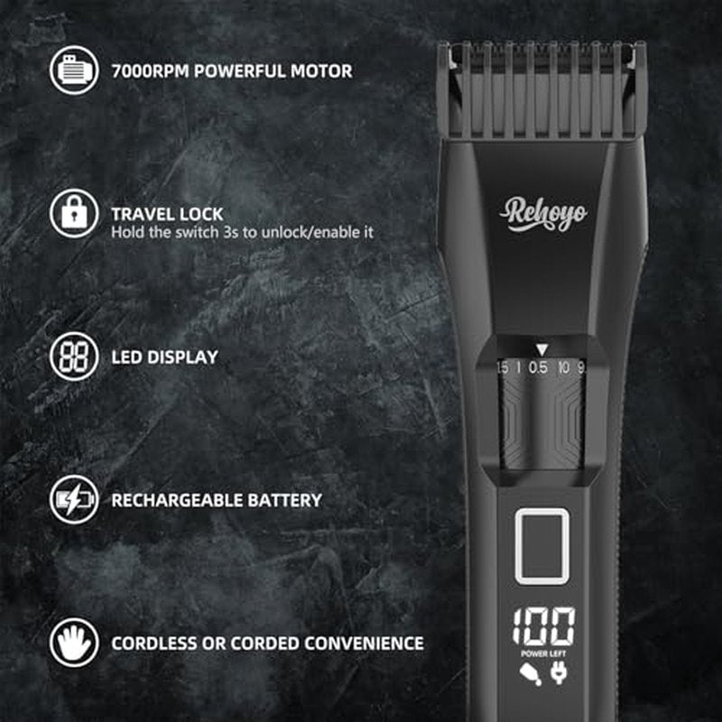Beard Trimmer for Men Adjustable: Professional Cordless Trimmer with 20-Length Dial ? Waterproof Hair Clippers w/Stainless Steel Blades for Beard, Mustache & Face Grooming ? Gifts for Dad & Him
