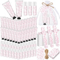 Pink Toile Baby Shower Favor Set - 24 Hand Cream Lip Balm Nail File & Organza Bag