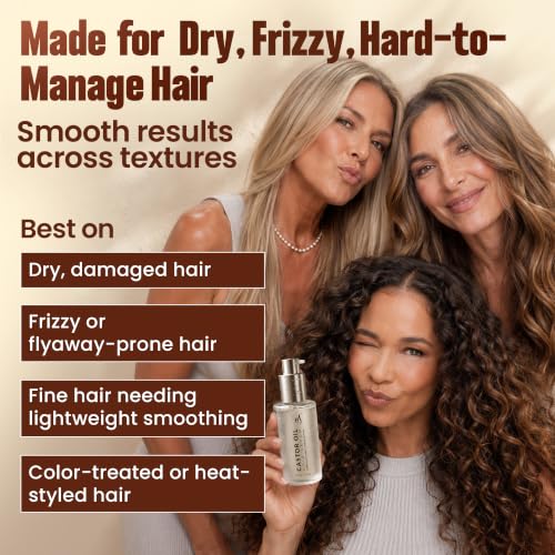 HerStyler Castor Oil Hair Serum 2 Pack - Nourishing Argan & Vitamin E for Frizz & Dry Ends