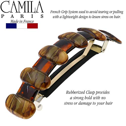 French Hair Barrettes for Girls - Tortoise Shell Automatic Claw Clip for Thick & Wavy Hair