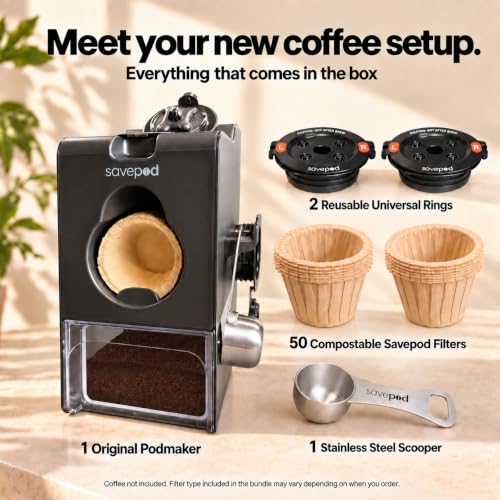 Reusable Coffee Pod Maker Kit - Black, Fits Keurig & Cuisinart Brewers