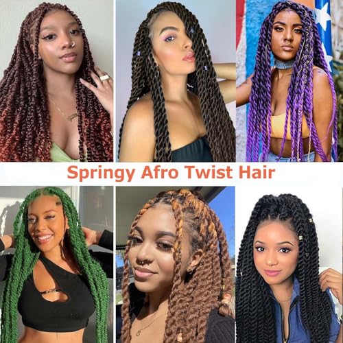 24 Inch Afro Twist Hair Springy Braiding Extensions - Blue Variation