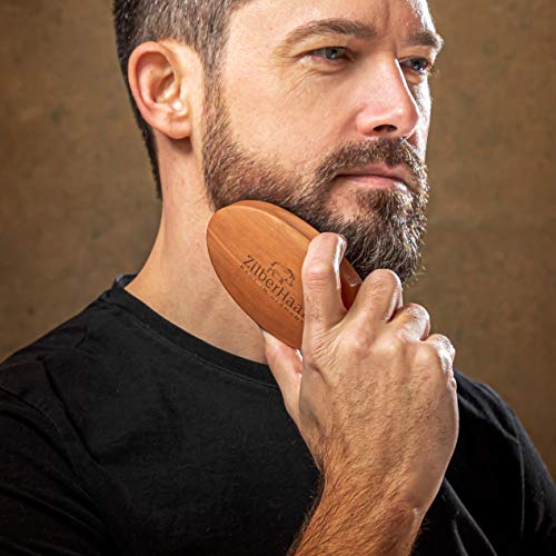 Men's Slanted Bristle Hair and Beard Brush - Natural Boar & Pearwood