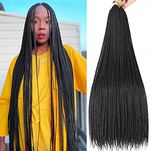 36 Inch Box Braid Crochet Hair Extensions - 6 Packs, 144 Strands, Knotless Pre Looped for Black Women - Variation of THIS listing
