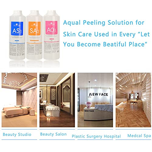 Aqua Peeling Solution Set 13.5 Fl Oz Pack of 3 - Skin Exfoliating Serum for Salon Use