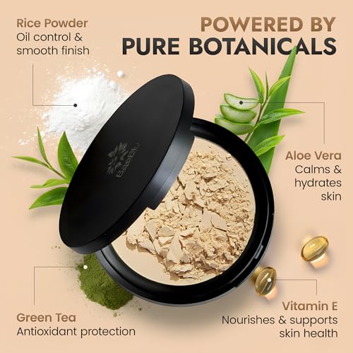 Organic Pressed Translucent Setting Powder - Talc-Free & Matte Finish - Light, Invisible Variation