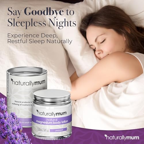 NaturallyMum - Magnesium Body Lotion Bundle for Mum and Kids - Support for Sleep, Heart, Bone, Nerve, Gut and Muscle Health - Adult Lavender - Kids Vitamin D Lavender & Chamomile - 2 x 4 fl oz