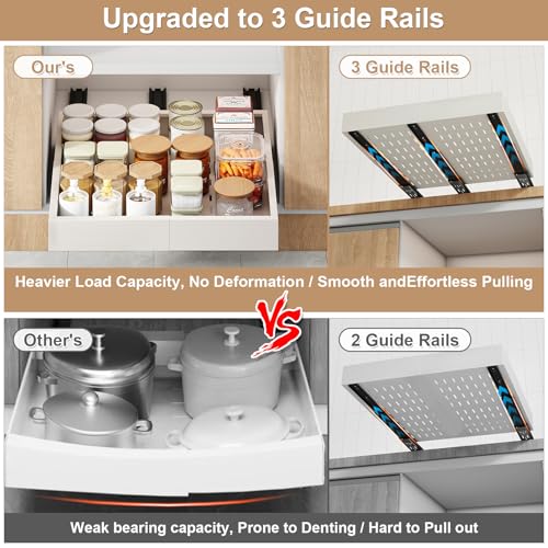 White Expandable Pull Out Cabinet Organizer 11-18 Inch Width, 10-13 Inch Depth
