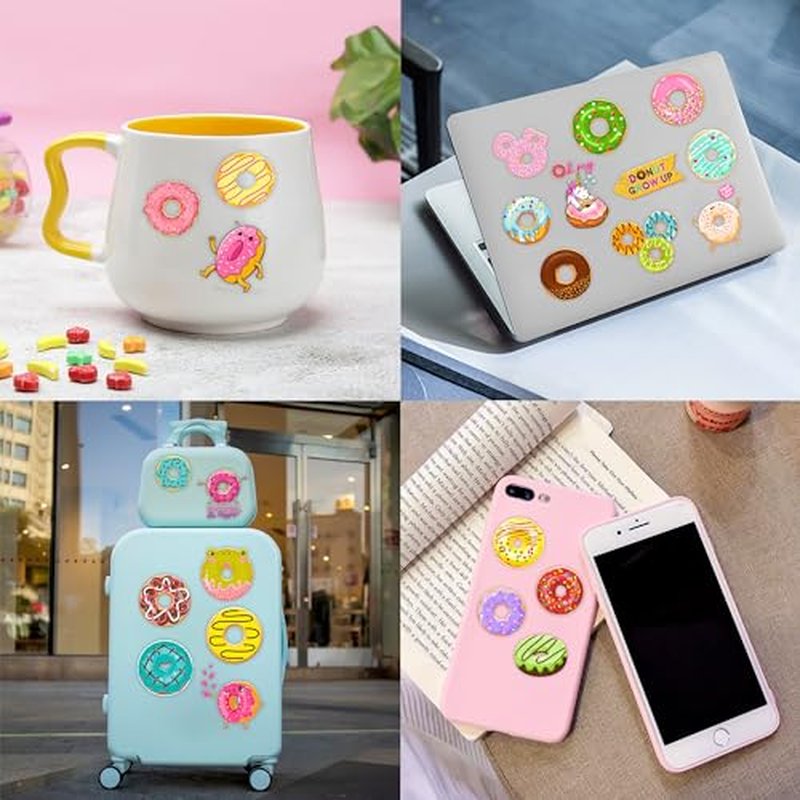 96 PCS Donut Temporary Tattoos Party Decorations Favors Supplies Doughnut Candyland Candy Theme Birthday Cute Sweet Tattoo Stickers Christmas Gifts for Boys Girls Kids Classroom School Prizes Carnival