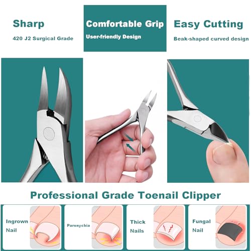Ingrown Toenail Removal Kit 7 Pcs Set Pedicure Tools for Feet Callus & Thick Nails
